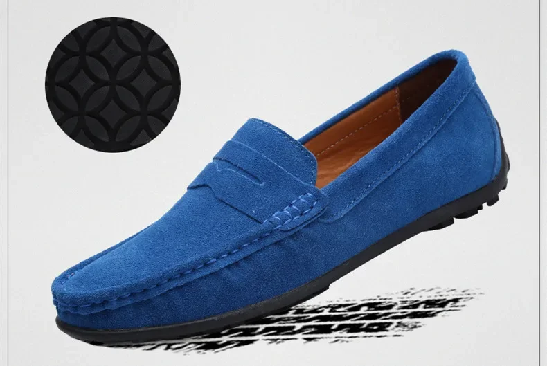 High Quality Leather Men Loafers Slip on Mens Casual Shoes Fashion Flats Male Driving Shoes Moccasins Ten Colors Size 38-47