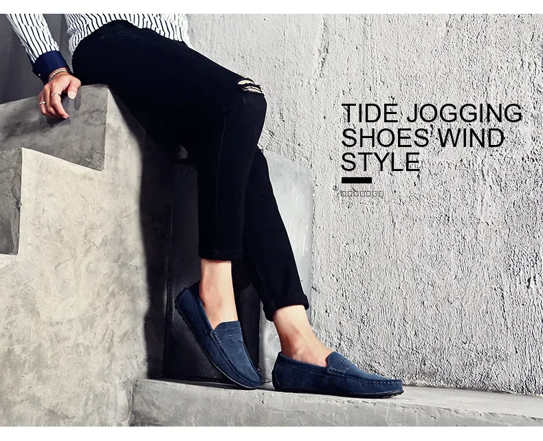 High Quality Leather Men Loafers Slip on Mens Casual Shoes Fashion Flats Male Driving Shoes Moccasins Ten Colors Size 38-47