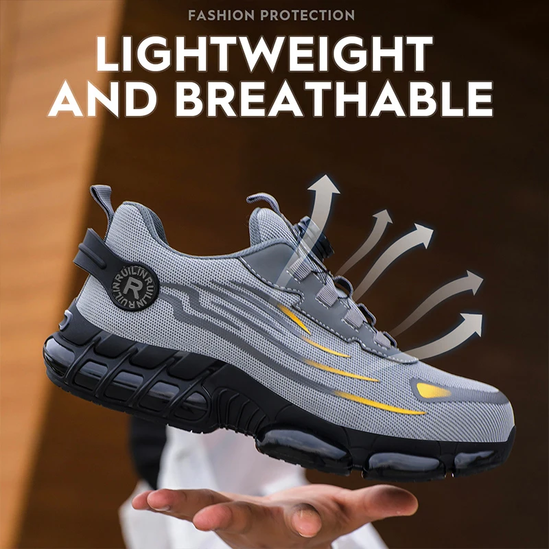 Impact Resistant Multifunctional Shoes, Foot Protection Mining Boots Construction Site Safety Shoes, Fashionable Men's Shoes,