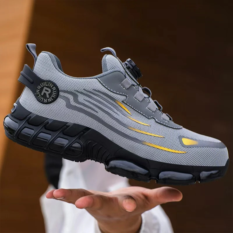 Impact Resistant Multifunctional Shoes, Foot Protection Mining Boots Construction Site Safety Shoes, Fashionable Men's Shoes,