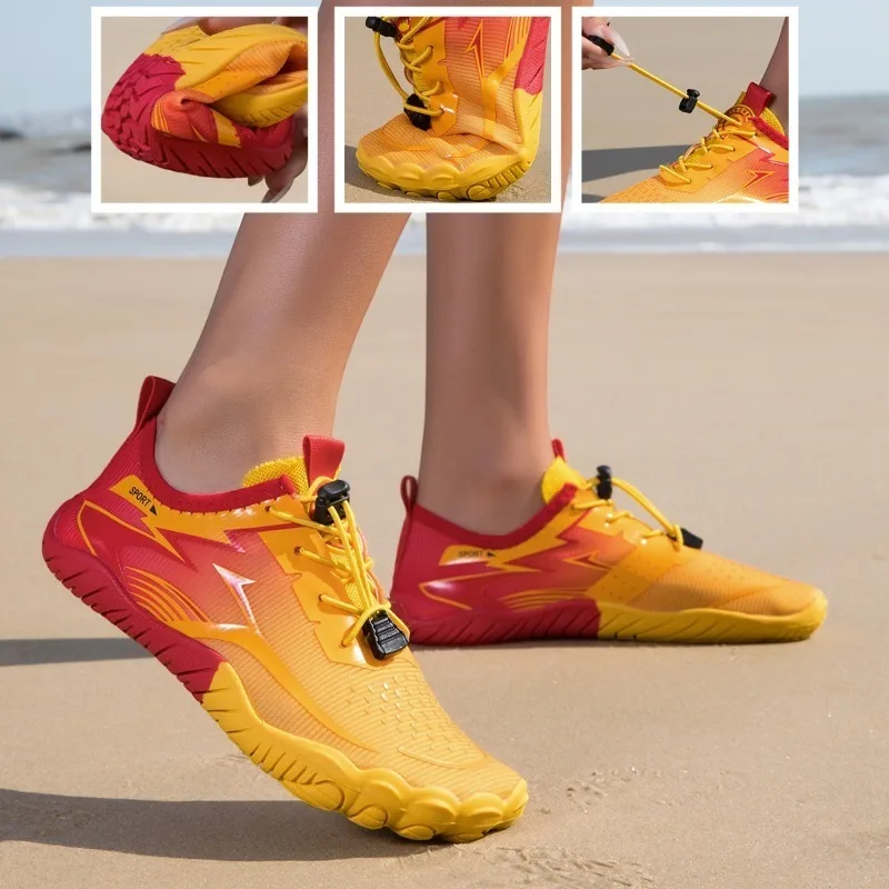 Unisex Quick Dry Water Shoes Men Women Colorful Beach Swimming Surfing Seaside Aqua Shoes Couple Barefoot Upstream Sneakers