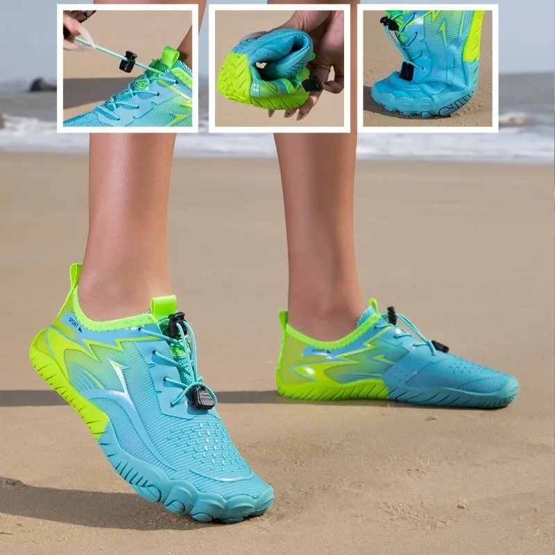 Unisex Quick Dry Water Shoes Men Women Colorful Beach Swimming Surfing Seaside Aqua Shoes Couple Barefoot Upstream Sneakers