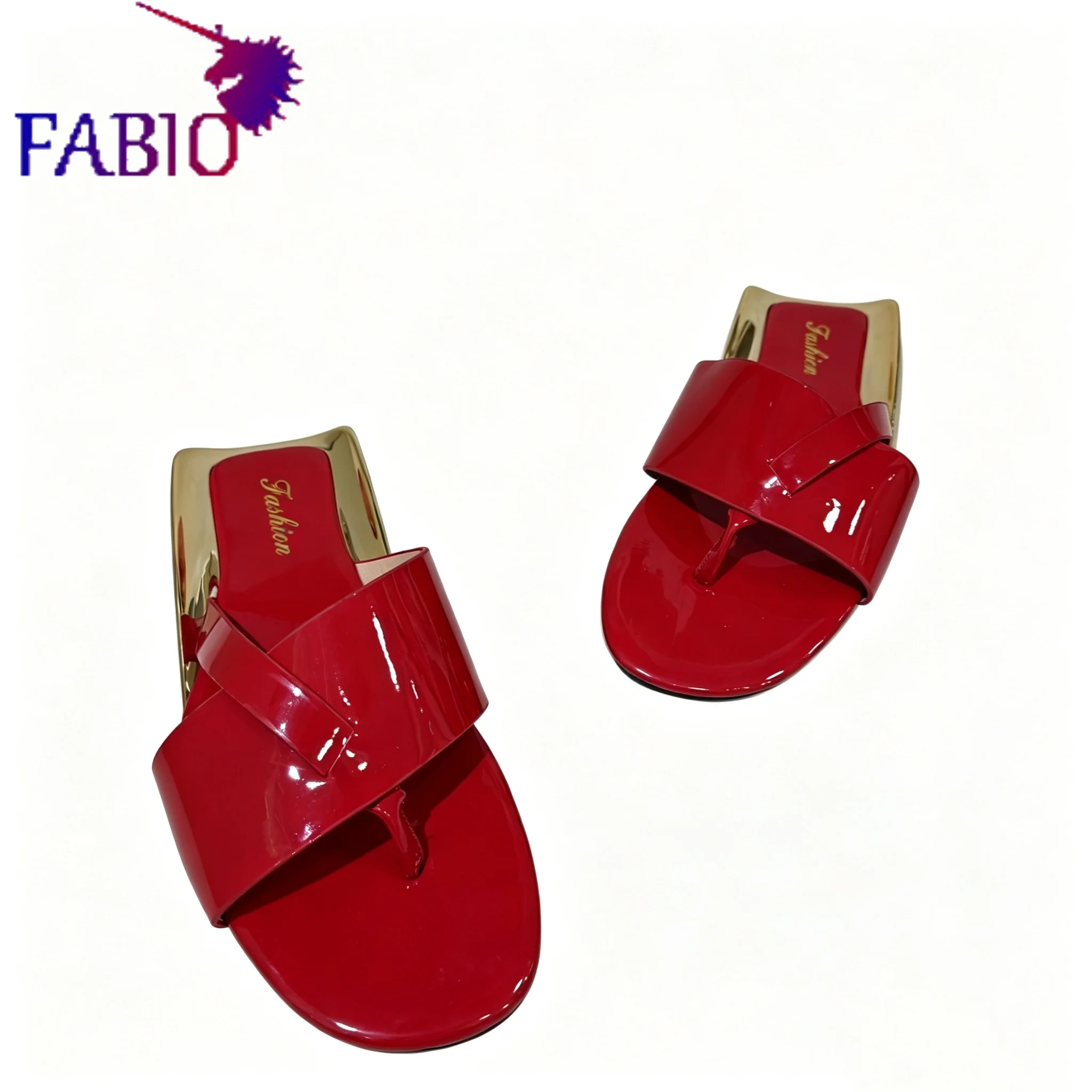 FABIO PENNY Summer Women Cross Strap Sandals Flat Gold Heel Non-slip Beach Flip Flops for Ladies, Slip-on Ladies' Flip-Flops