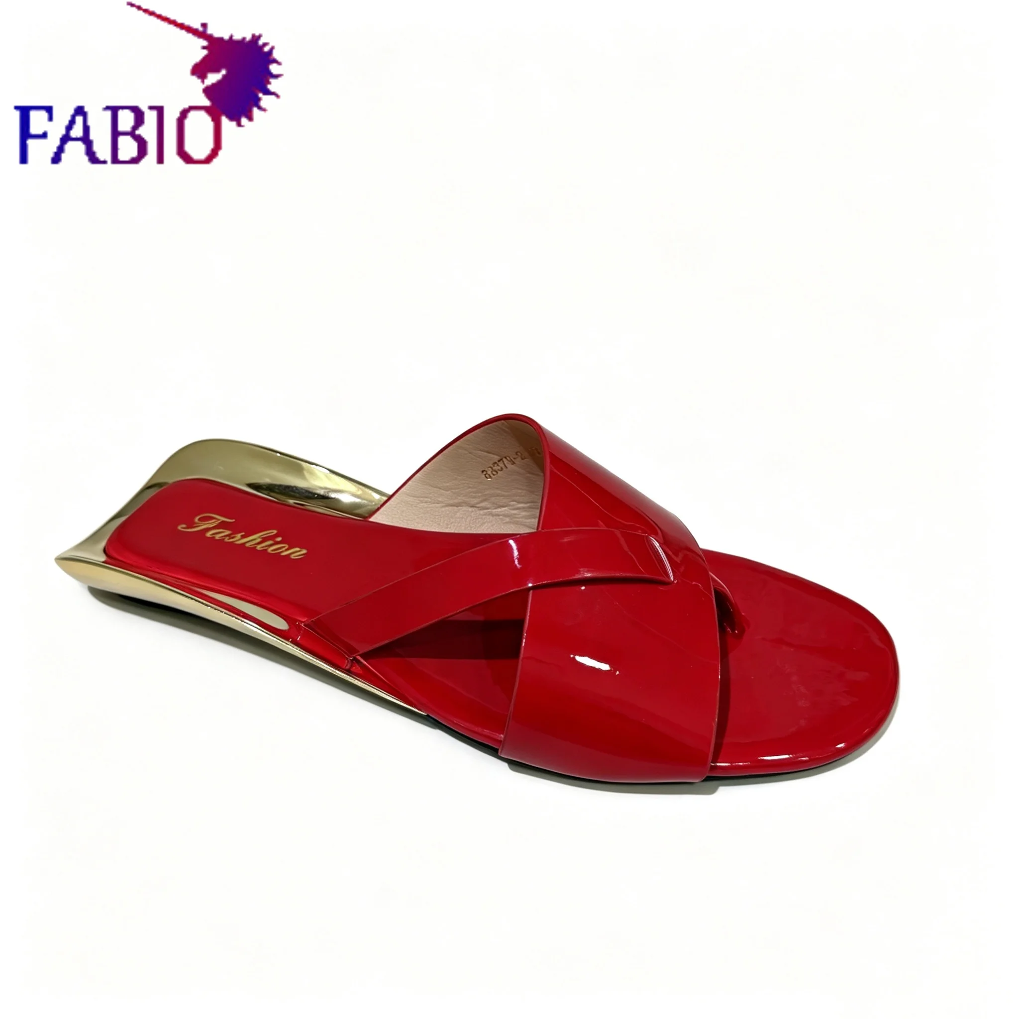 FABIO PENNY Summer Women Cross Strap Sandals Flat Gold Heel Non-slip Beach Flip Flops for Ladies, Slip-on Ladies' Flip-Flops