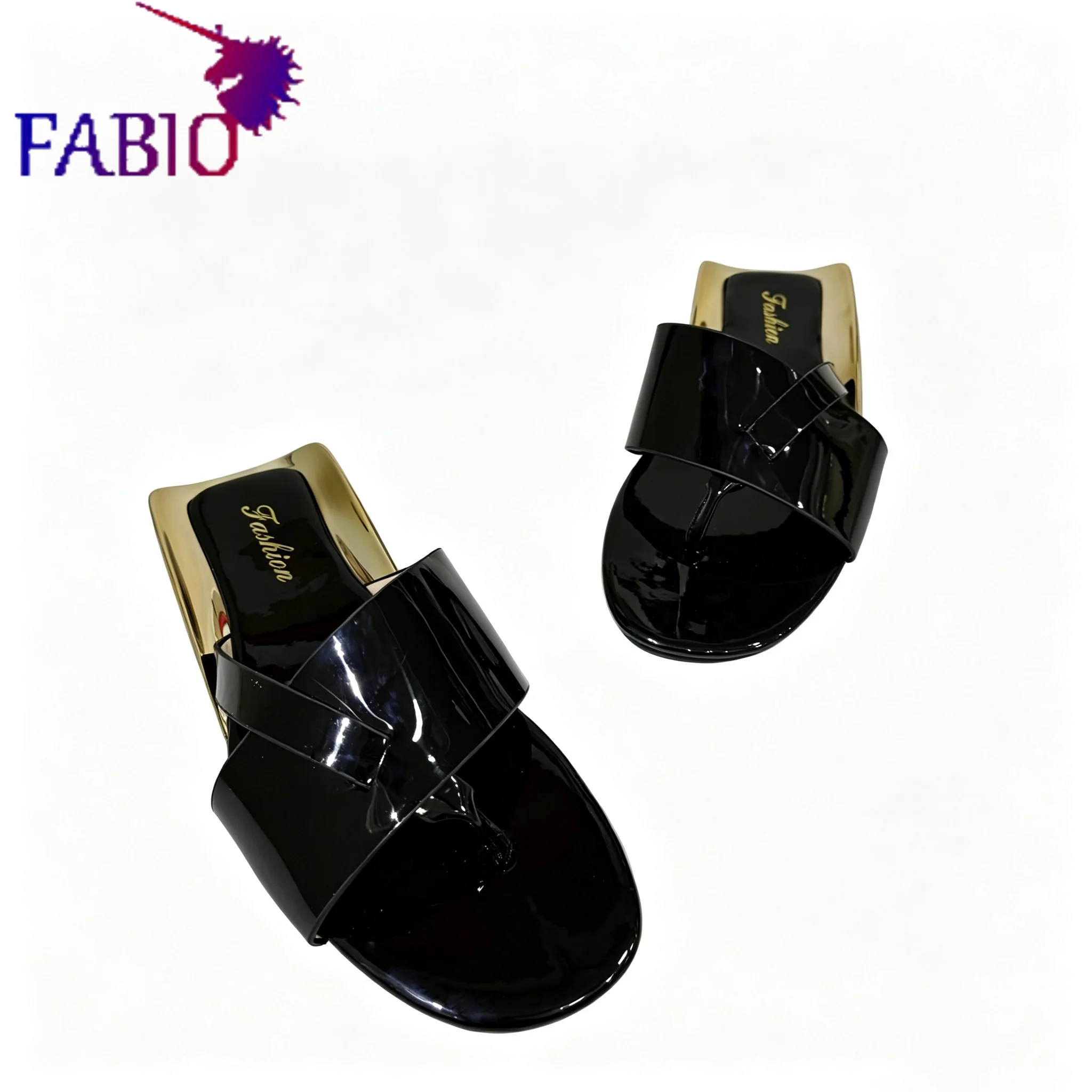 FABIO PENNY Summer Women Cross Strap Sandals Flat Gold Heel Non-slip Beach Flip Flops for Ladies, Slip-on Ladies' Flip-Flops