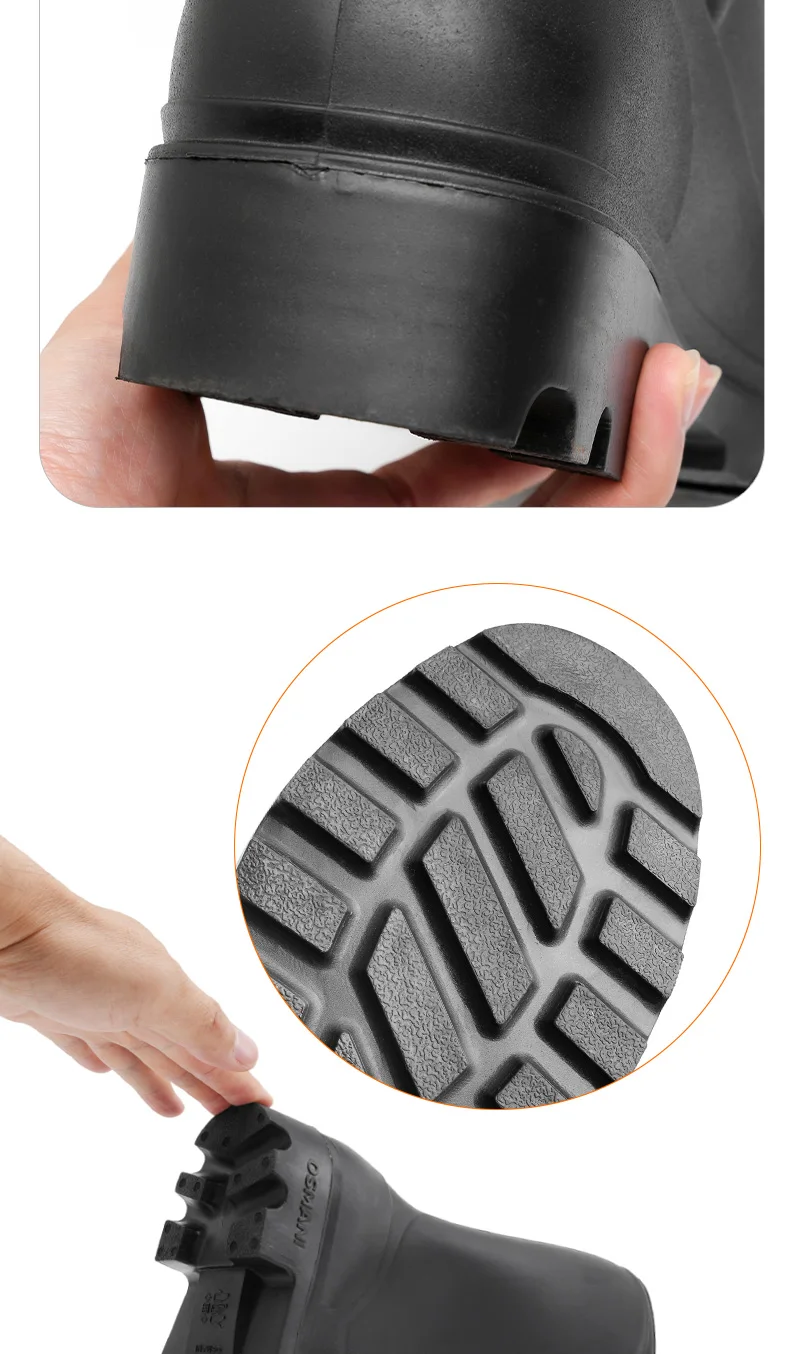 Men's Fashionable Waterproof Shoes, Construction Site High-Top Rubber Boots, Adult Rain Boots, Men's Mid-Top Labor Protection Rain Boots, Pvc Thickened Overshoes