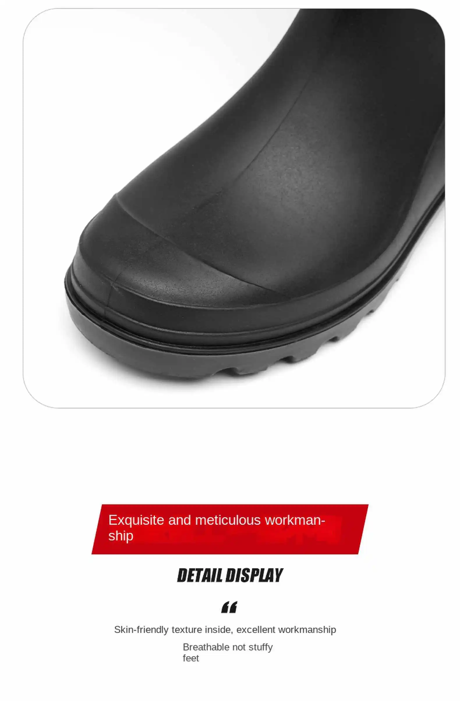Men's Fashionable Waterproof Shoes, Construction Site High-Top Rubber Boots, Adult Rain Boots, Men's Mid-Top Labor Protection Rain Boots, Pvc Thickened Overshoes