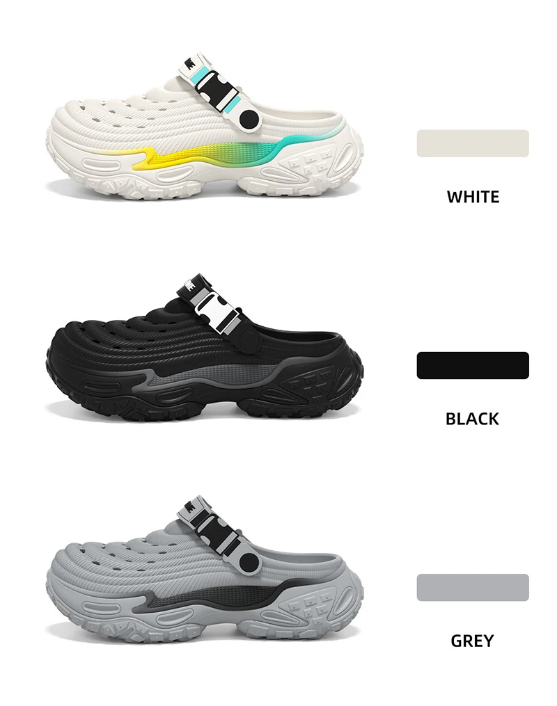 Clogs Platform Slippers Men Summer Luxury Designer Shoes Male Casual Sandals Fashion Indoor Outdoor Beach Slides Unisex Non-Slip