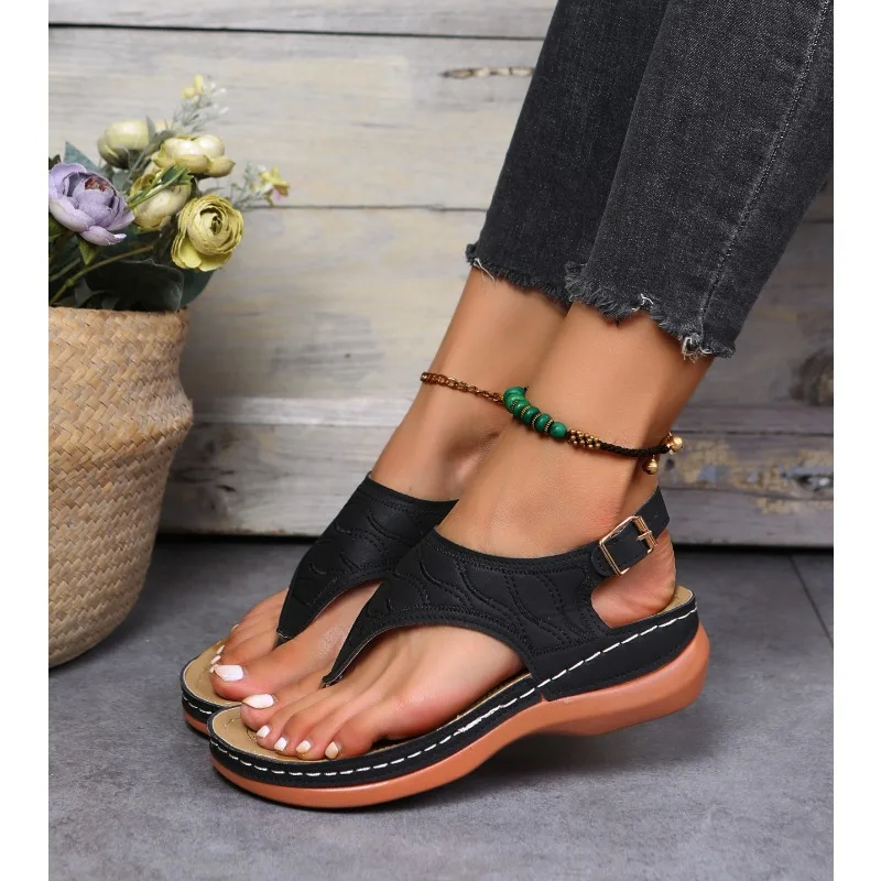 Women Sandals Soft Bottom Summer Shoes for Women Wedge Heels Sandalias Mujer Beach Slippers Women Flip Flops Summer Sandals