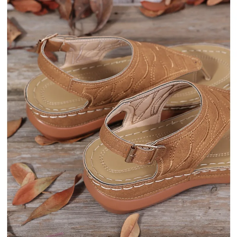 Women Sandals Soft Bottom Summer Shoes for Women Wedge Heels Sandalias Mujer Beach Slippers Women Flip Flops Summer Sandals