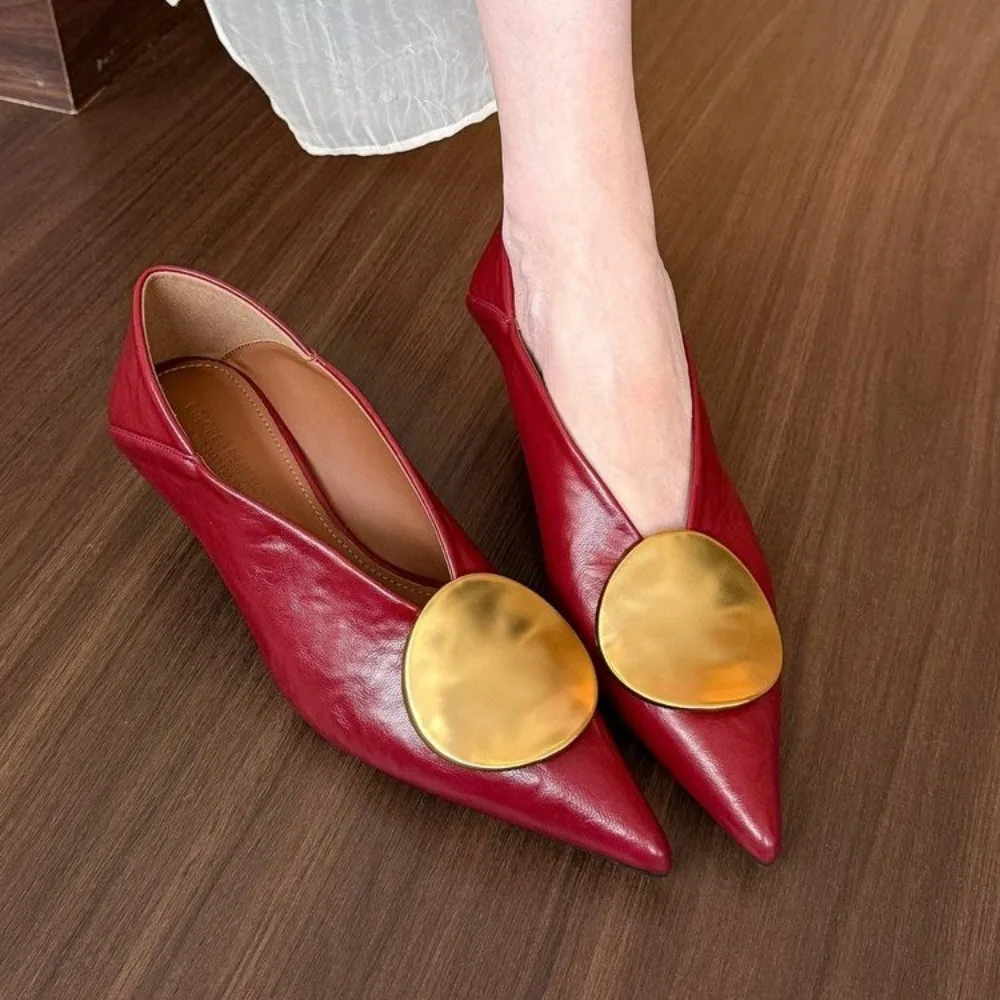 Luxury Women Heeled Shoes Pointed Toe Low Heels Designer Shoes Sexy Dress Fashion Woman Pumps 2025 Summer Elegant Zapatos Mujer