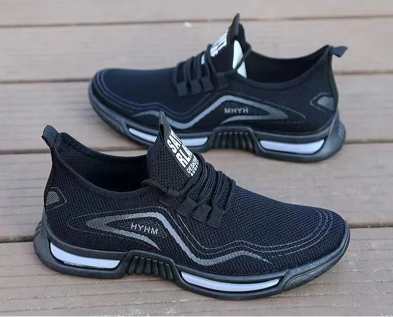 Leisure running shoes new summer Men's trendy breathable sneakers soft sole mesh shoes resistant versatile men sports shoes