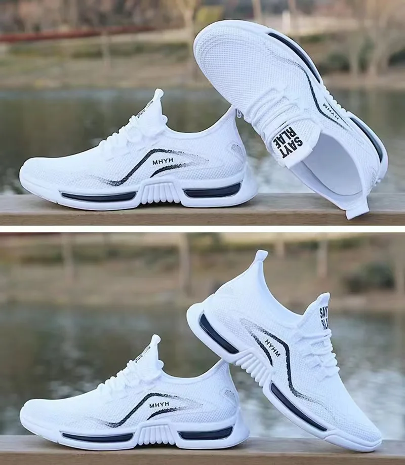 Leisure running shoes new summer Men's trendy breathable sneakers soft sole mesh shoes resistant versatile men sports shoes