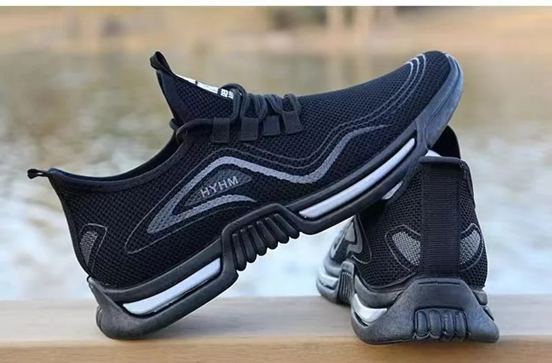 Leisure running shoes new summer Men's trendy breathable sneakers soft sole mesh shoes resistant versatile men sports shoes