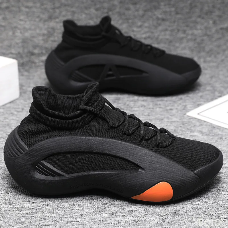 Spring and Autumn New Elastic Socks Men's Shoes Mid Top Breathable Thick Bottom Casual Large Size Men's Designer Shoes