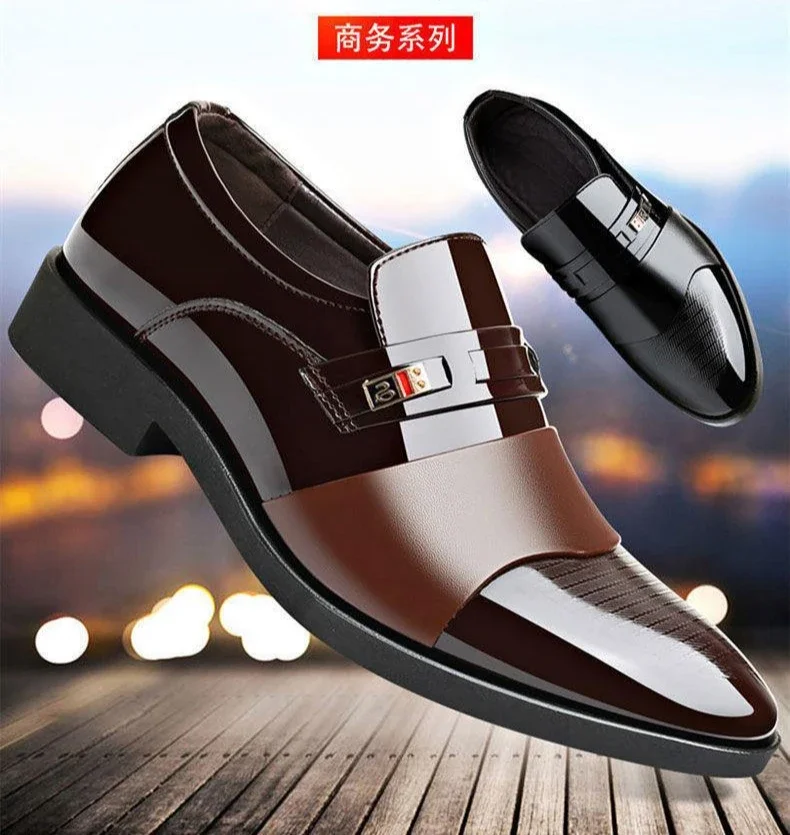 New men's formal leather Shoes Casual business non slip footwear Fashion minimalist work shoes Comfortable male flat Zapatillas