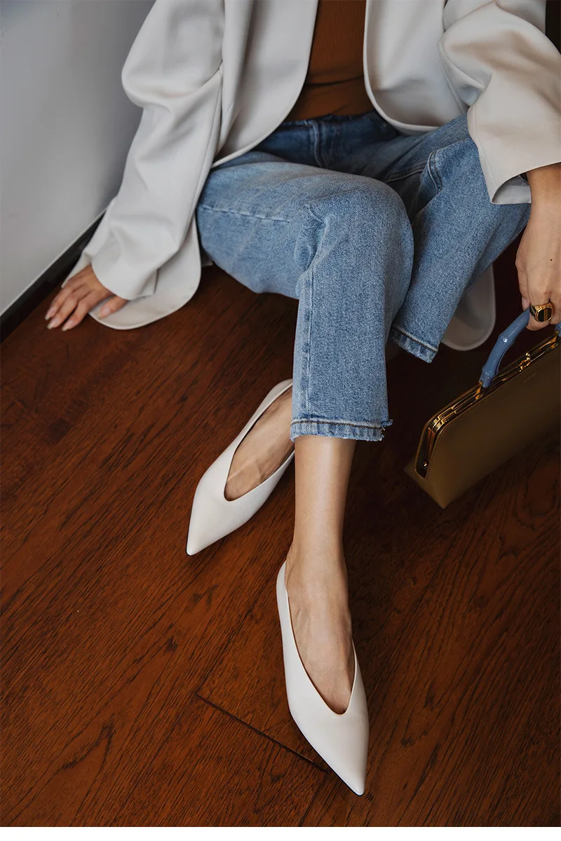Designer Patent Leather Pointed Toe Women Pumps Shoes Fashion Shallow Slip Spring Autumn Dancing Party Low Heel Shoes