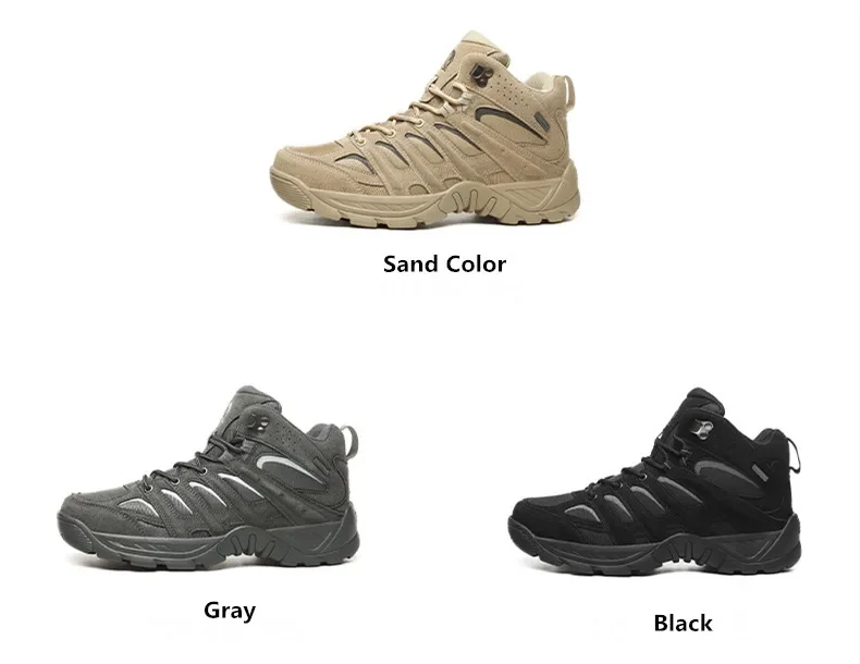 New Men's Boots Fashion Outdoor Boots Breathable Hiking Boots Autumn Shoes Sneakers Lightweight Non-slip Men Desert Ankle Boots