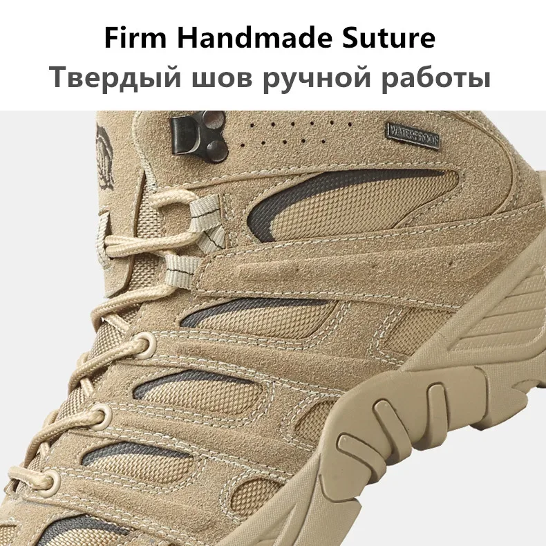 New Men's Boots Fashion Outdoor Boots Breathable Hiking Boots Autumn Shoes Sneakers Lightweight Non-slip Men Desert Ankle Boots