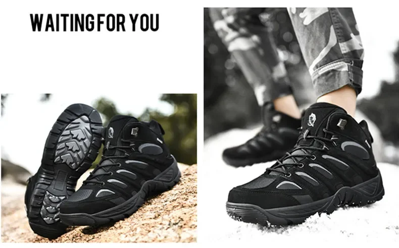 New Men's Boots Fashion Outdoor Boots Breathable Hiking Boots Autumn Shoes Sneakers Lightweight Non-slip Men Desert Ankle Boots