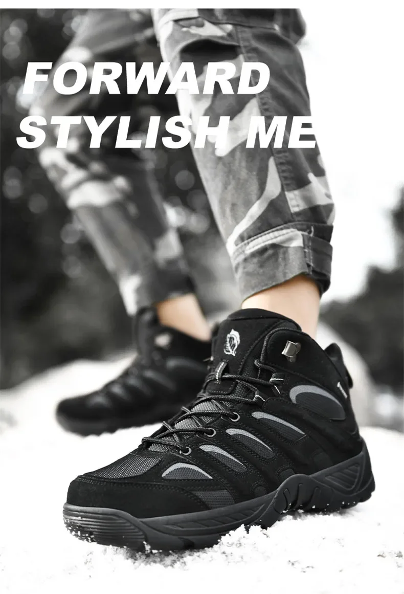 New Men's Boots Fashion Outdoor Boots Breathable Hiking Boots Autumn Shoes Sneakers Lightweight Non-slip Men Desert Ankle Boots