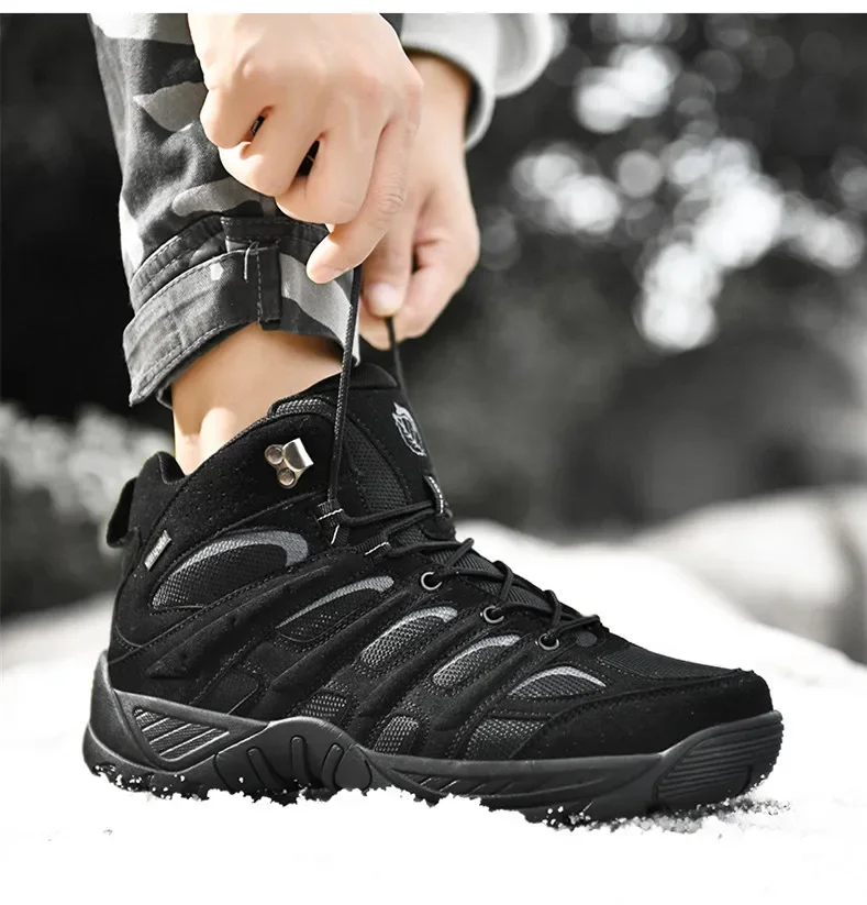 New Men's Boots Fashion Outdoor Boots Breathable Hiking Boots Autumn Shoes Sneakers Lightweight Non-slip Men Desert Ankle Boots