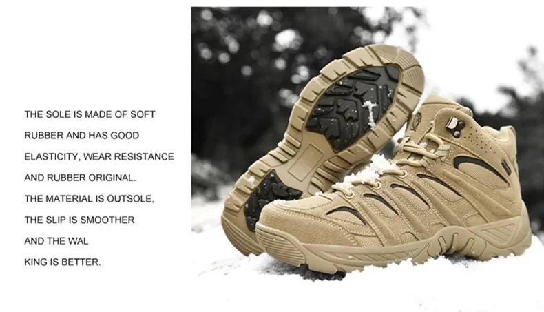 New Men's Boots Fashion Outdoor Boots Breathable Hiking Boots Autumn Shoes Sneakers Lightweight Non-slip Men Desert Ankle Boots
