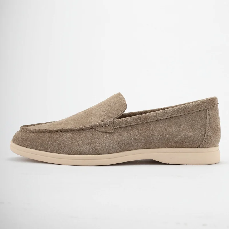 Men's Suede Leather Comfort Loafers, Flat Casual Slip-on Shoes, Fashion Suede Flats, Classic Round Toe Soft Leather Loafers 2025