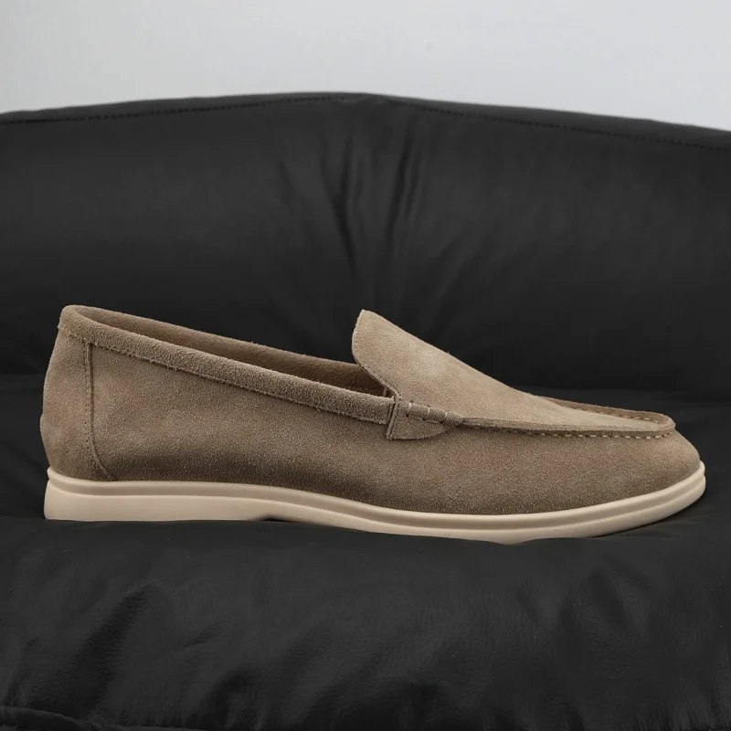 Men's Suede Leather Comfort Loafers, Flat Casual Slip-on Shoes, Fashion Suede Flats, Classic Round Toe Soft Leather Loafers 2025