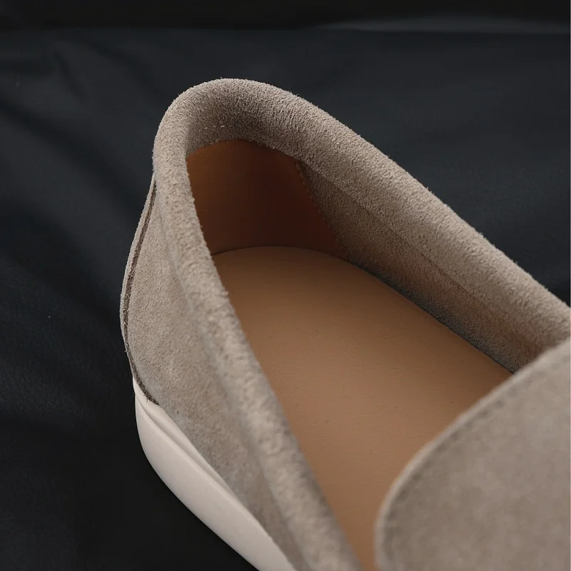 Men's Suede Leather Comfort Loafers, Flat Casual Slip-on Shoes, Fashion Suede Flats, Classic Round Toe Soft Leather Loafers 2025