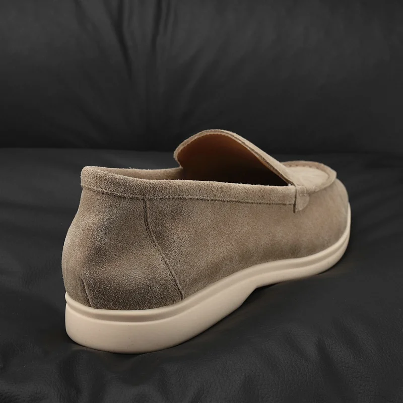 Men's Suede Leather Comfort Loafers, Flat Casual Slip-on Shoes, Fashion Suede Flats, Classic Round Toe Soft Leather Loafers 2025