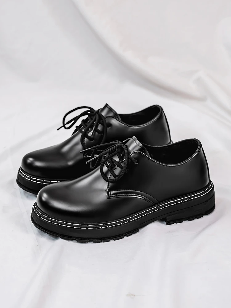 Men's Casual Loafers Black Fashionable Dress Shoes Elegant Formal Footwear Comfortable Slip-On Footgear