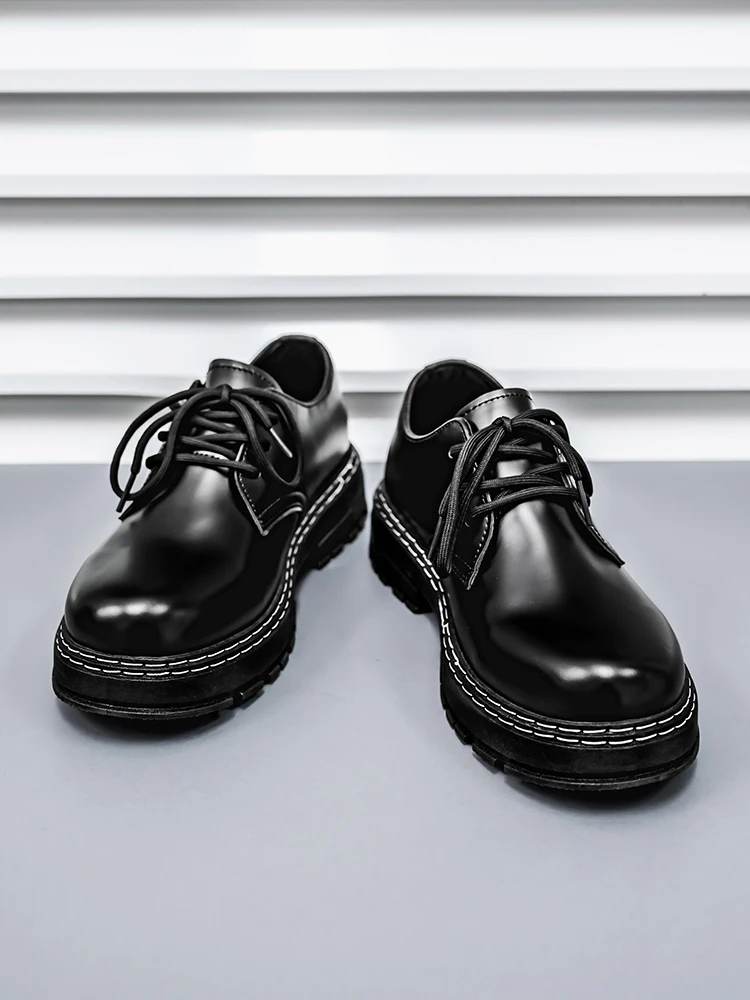 Men's Casual Loafers Black Fashionable Dress Shoes Elegant Formal Footwear Comfortable Slip-On Footgear