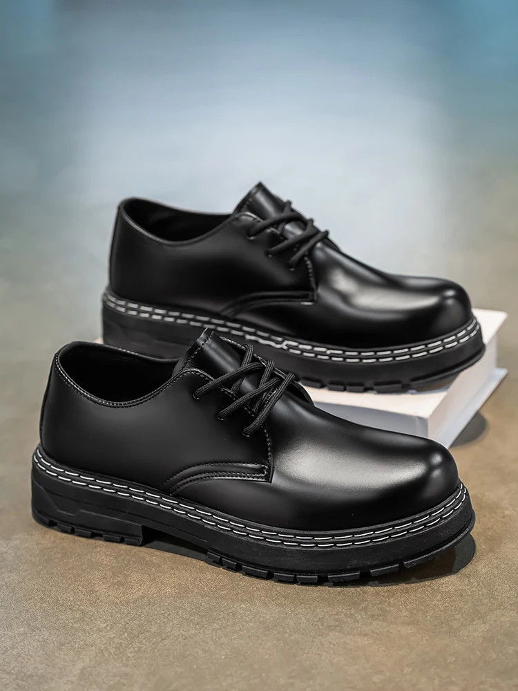 Men's Casual Loafers Black Fashionable Dress Shoes Elegant Formal Footwear Comfortable Slip-On Footgear