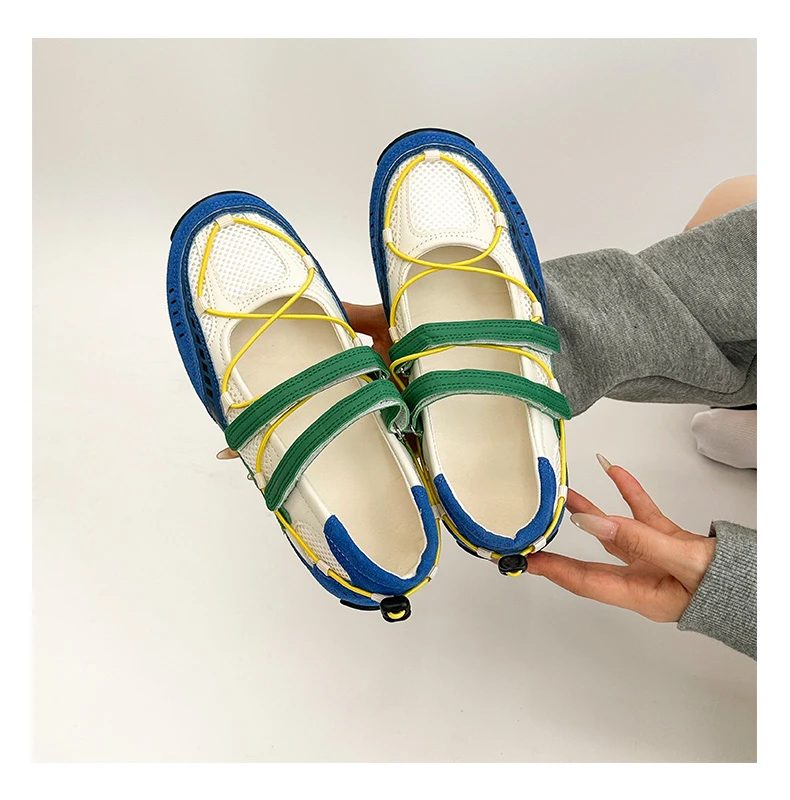 Mary Jane Sports Shoes 2026 New Fashion Soft Soled Mesh Breathable Casual Women Flat Shoes Outside Comfy Non-slip Single Shoes