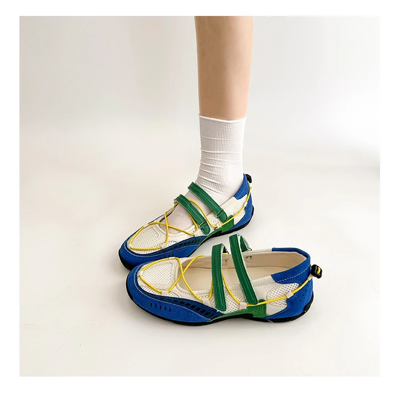 Mary Jane Sports Shoes 2026 New Fashion Soft Soled Mesh Breathable Casual Women Flat Shoes Outside Comfy Non-slip Single Shoes