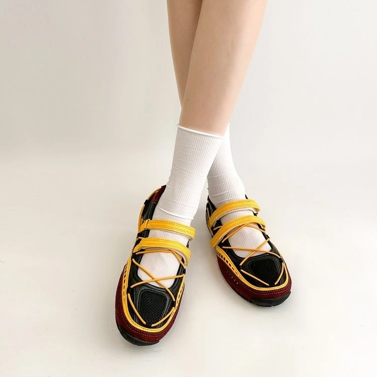 Mary Jane Sports Shoes 2026 New Fashion Soft Soled Mesh Breathable Casual Women Flat Shoes Outside Comfy Non-slip Single Shoes