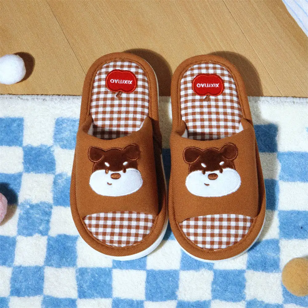 Women Men House Fur Slippers Casual Cute Lovely Animals Pattern Design All Season Indoor Non-slip Warm Soft Soles Comfy Home New