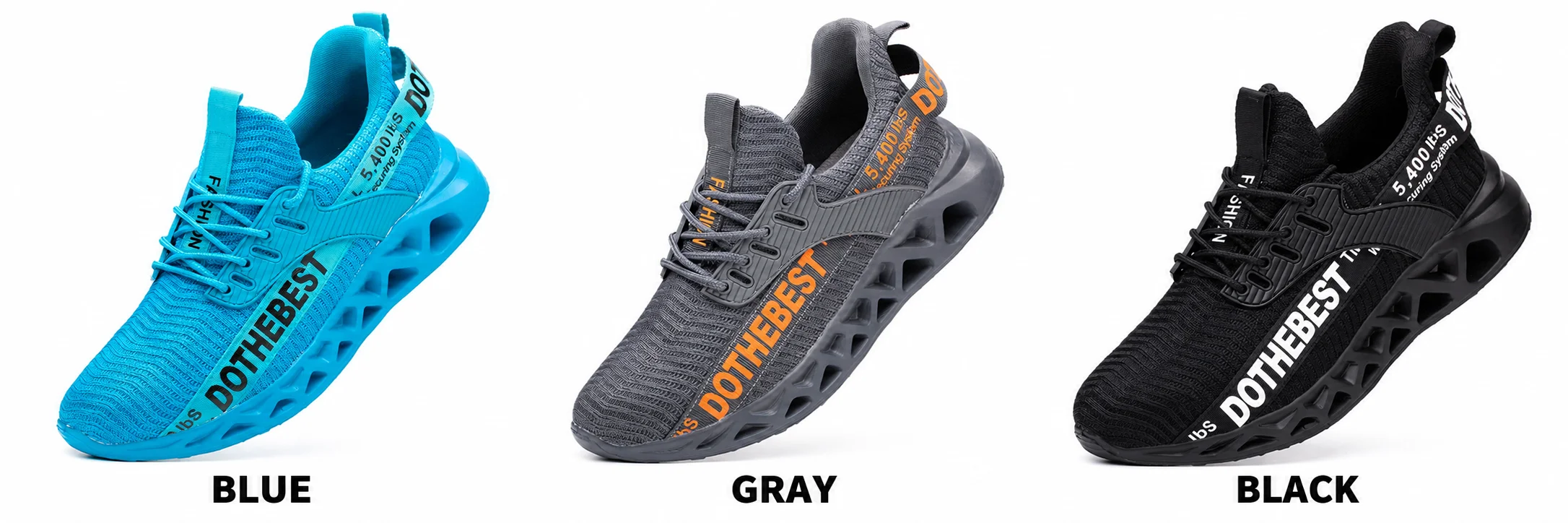 Steel Toe Safety Shoes for Men Lightweight Breathable Work Shoes Grey Anti-Smash Anti-Puncture Work Shoes Comfortable Durable