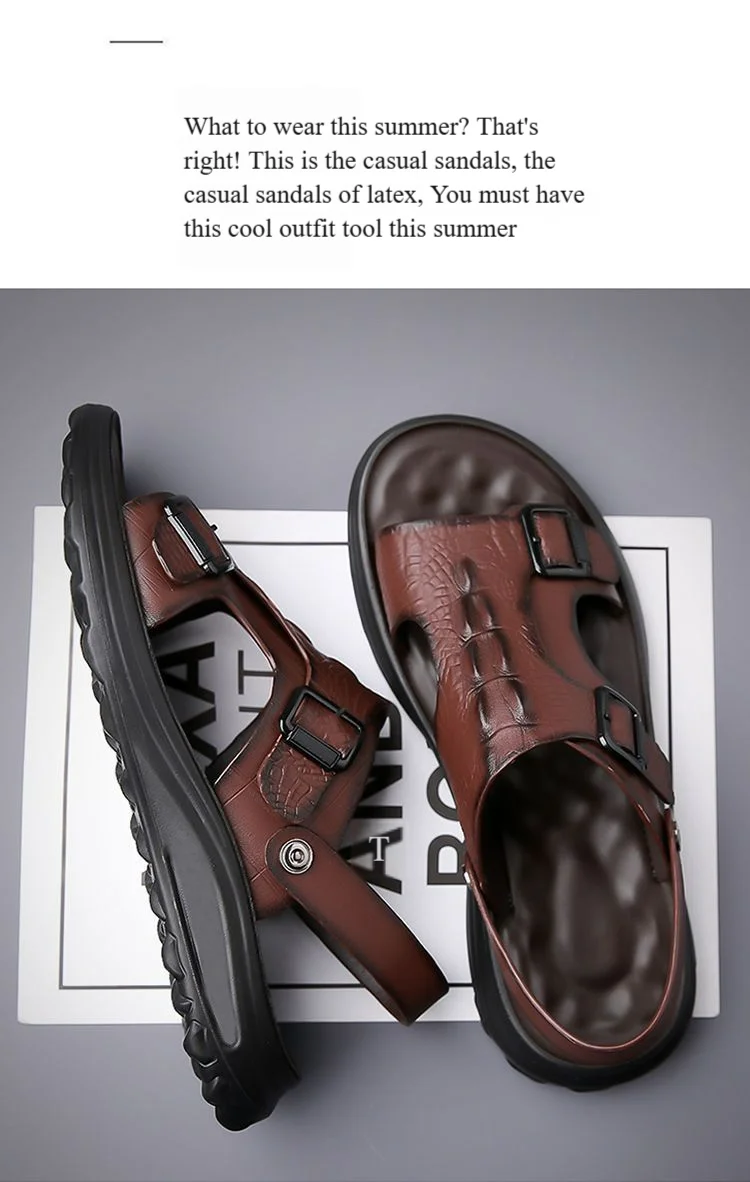 Men's Driving Sandals - Waterproof Anti-Slip Soft Sole Beach Shoes, Summer Indoor/Outdoor Dual-Use Comfort Slide Flip Flops