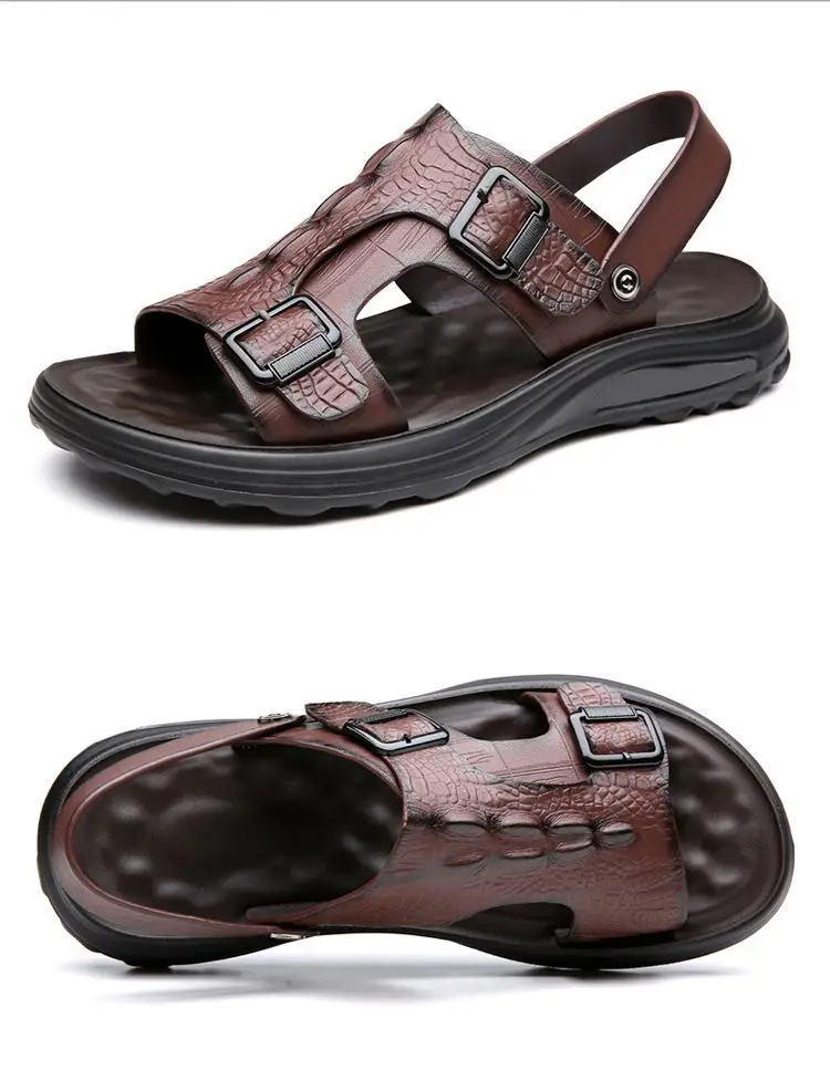 Men's Driving Sandals - Waterproof Anti-Slip Soft Sole Beach Shoes, Summer Indoor/Outdoor Dual-Use Comfort Slide Flip Flops