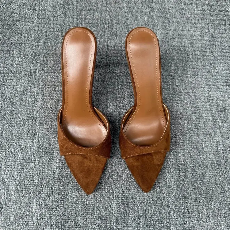 New Sexy Thin High Heels Women Slippers Street Style Party Stripper Sandals Summer Open Toe Slip On Slide Shoes