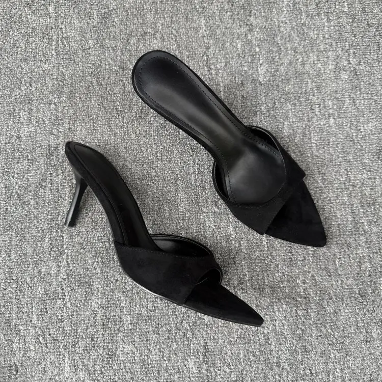 New Sexy Thin High Heels Women Slippers Street Style Party Stripper Sandals Summer Open Toe Slip On Slide Shoes