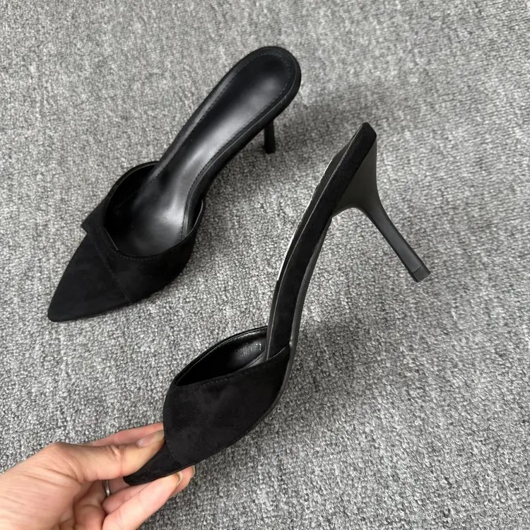 New Sexy Thin High Heels Women Slippers Street Style Party Stripper Sandals Summer Open Toe Slip On Slide Shoes