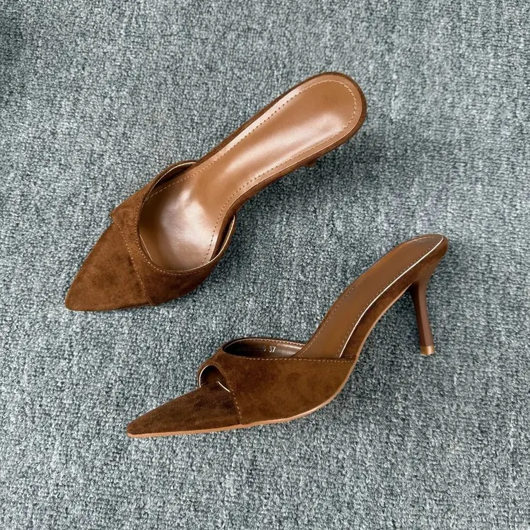 New Sexy Thin High Heels Women Slippers Street Style Party Stripper Sandals Summer Open Toe Slip On Slide Shoes