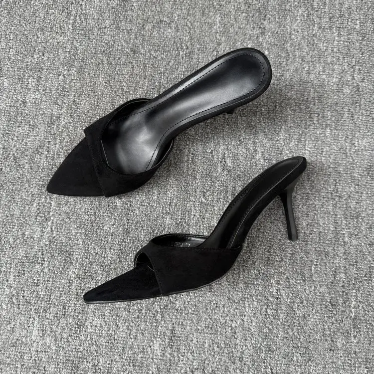 New Sexy Thin High Heels Women Slippers Street Style Party Stripper Sandals Summer Open Toe Slip On Slide Shoes