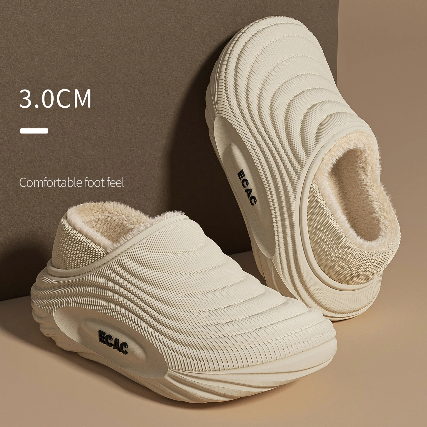 Baotou Waterproof Cotton Slippers, Home Cotton Shoes, Winter Warm and Non Slip Couple Cotton Slippers