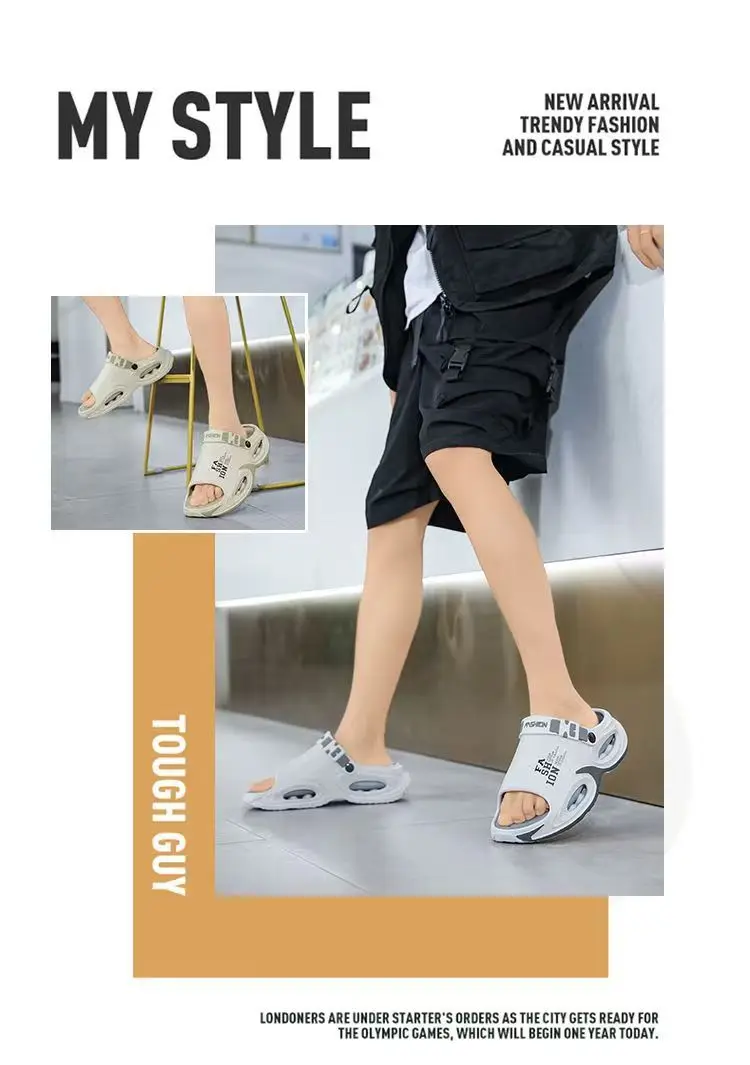 Light luxury and soft men's sandals 2026 new thick-soled anti-skid outdoor driving two wear beach shoes
