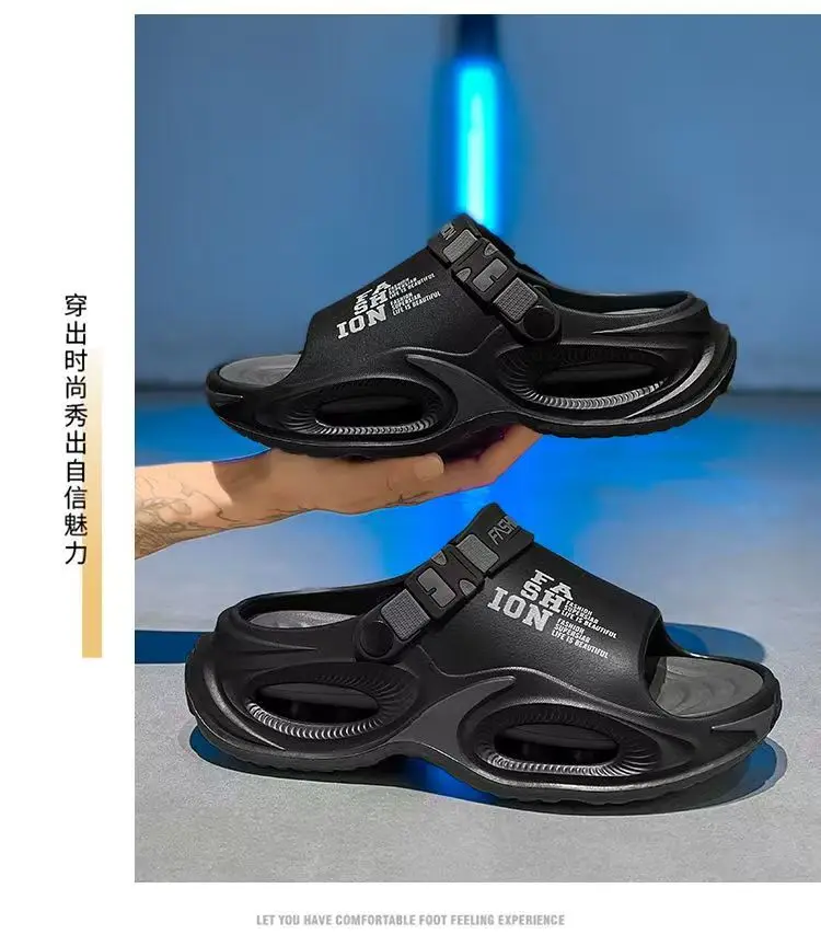 Light luxury and soft men's sandals 2026 new thick-soled anti-skid outdoor driving two wear beach shoes