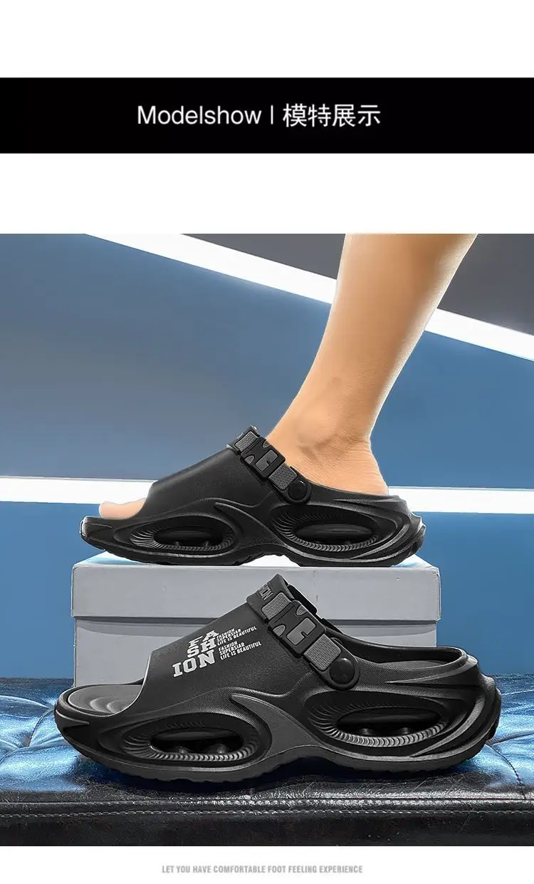 Light luxury and soft men's sandals 2026 new thick-soled anti-skid outdoor driving two wear beach shoes
